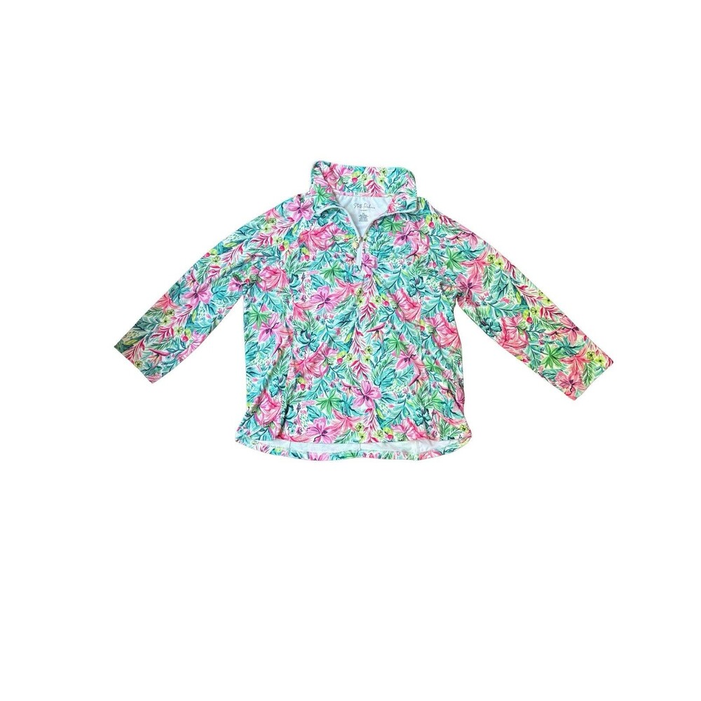 Stella Parker Sport Women’s XL Floral Quarter Zip Pullover Golf Tennis Tropical